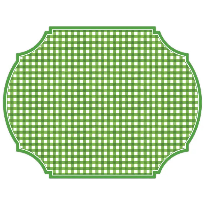 Green Gingham Posh Die-Cut Placemat