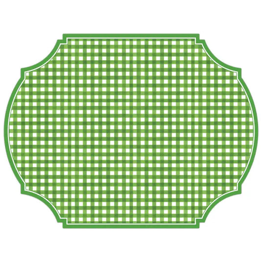 Green Gingham Posh Die-Cut Placemat