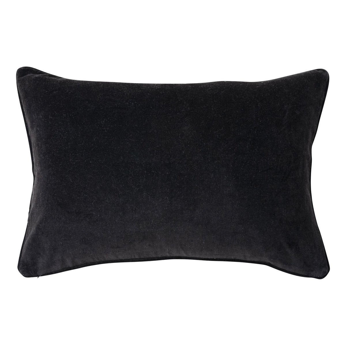 Cotton Velvet Printed Lumbar Pillow w/ Leopard Print & Piping