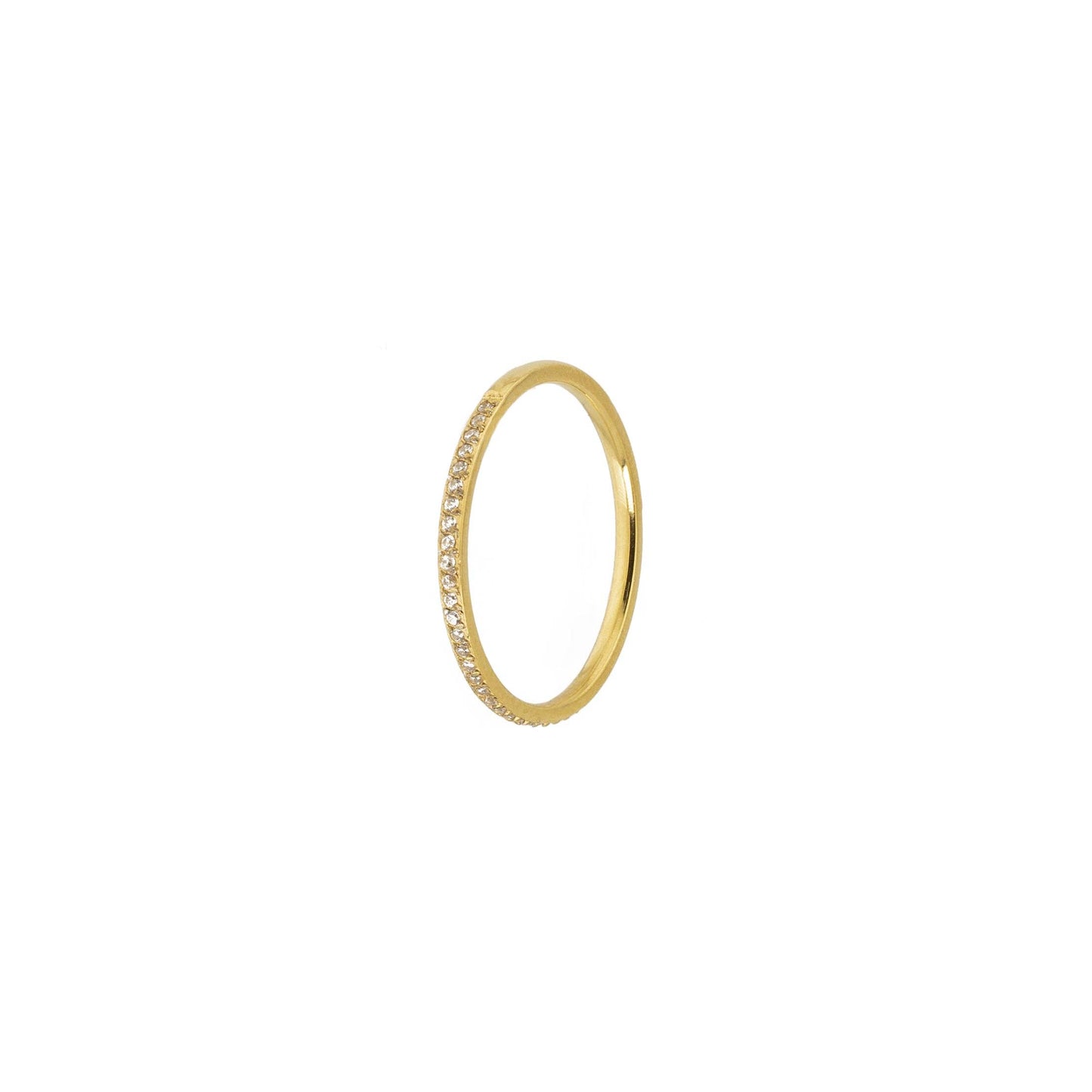 Waterproof Gold Dainty Tennis Ring Band