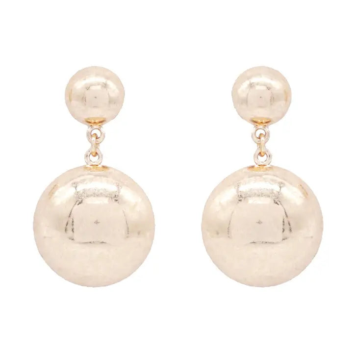 Worn Gold Stud and Circle 1" Earring