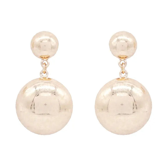 Worn Gold Stud and Circle 1" Earring