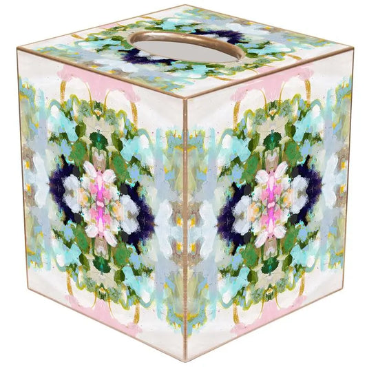 Laura Parke Nantucket Bloom Tissue Box Cover Paper Mache