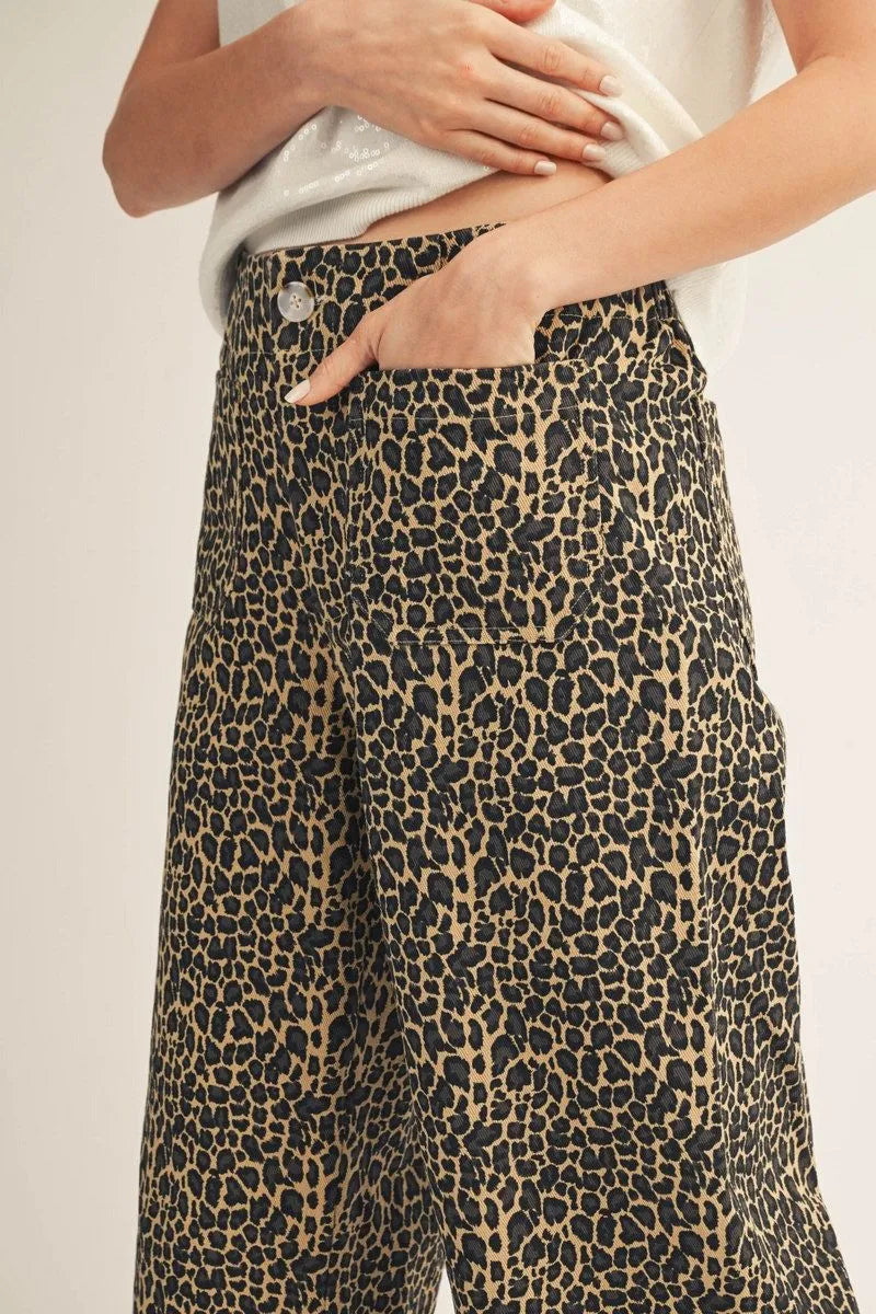 Leopard Pants w/Wide Leg