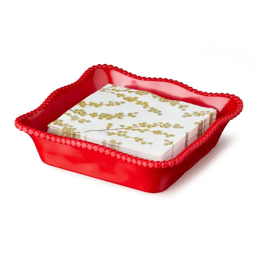 Perlette Red Melamine Cocktail Napkin Holder