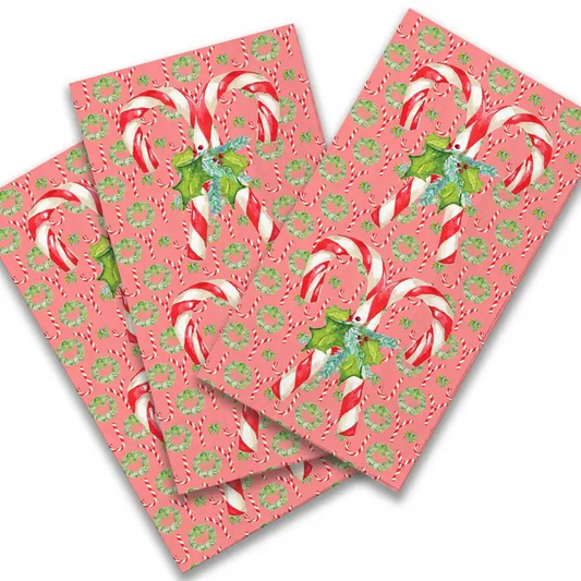 Candy Canes with Greens Guest Towels