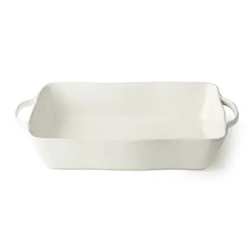 Linen Cream Large Rectangular Baker 16in X 10.25in X 3in