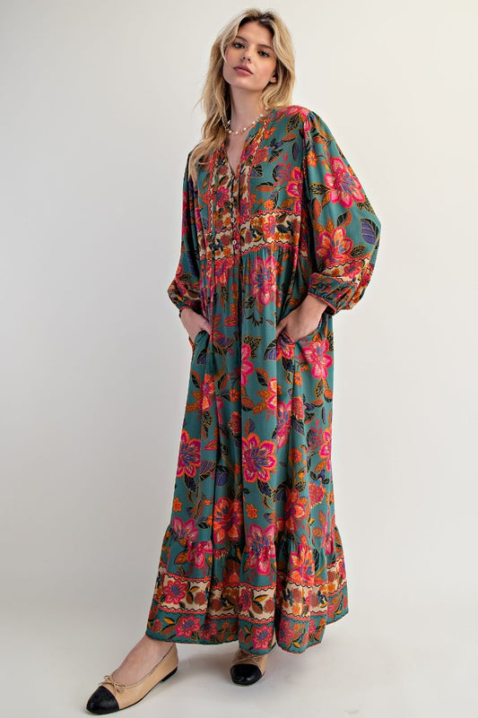 Moss Floral Maxi Dress