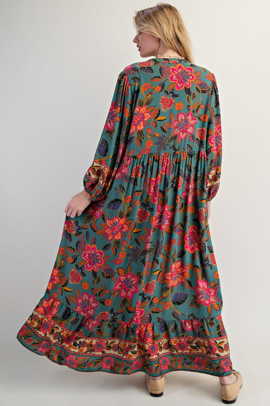 Moss Floral Maxi Dress