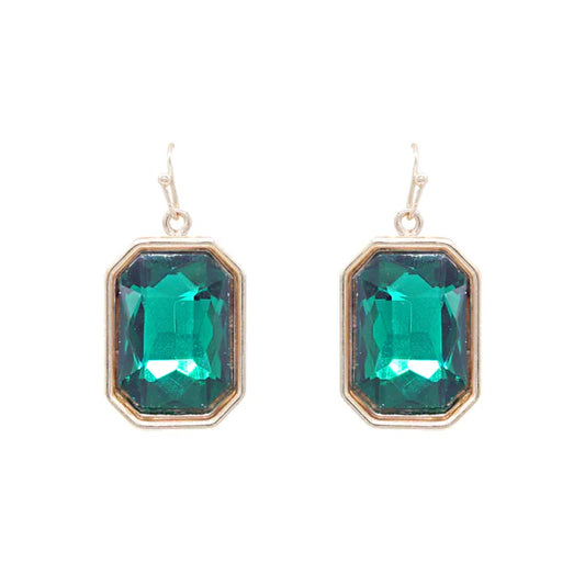 Emerald Rectangular Earrings