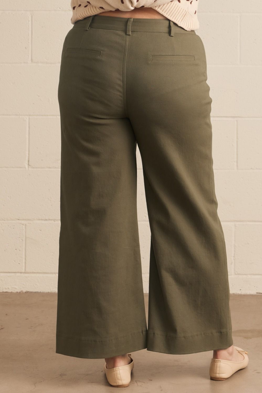 Olive Green Wide Leg Pants