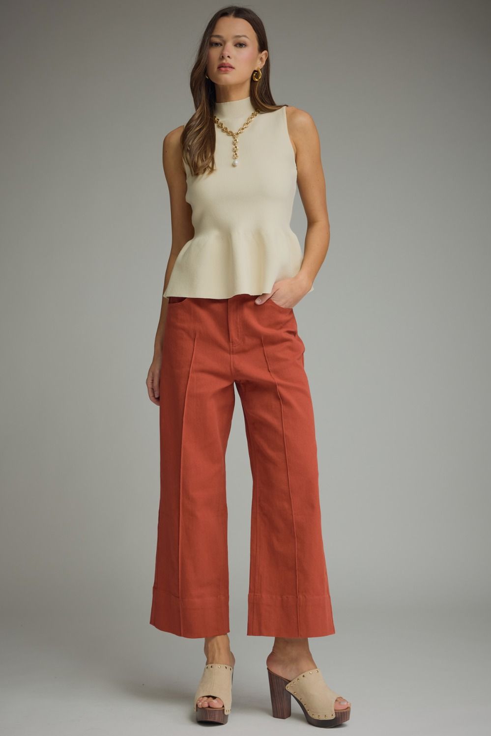 Wide Leg Rust  Pants
