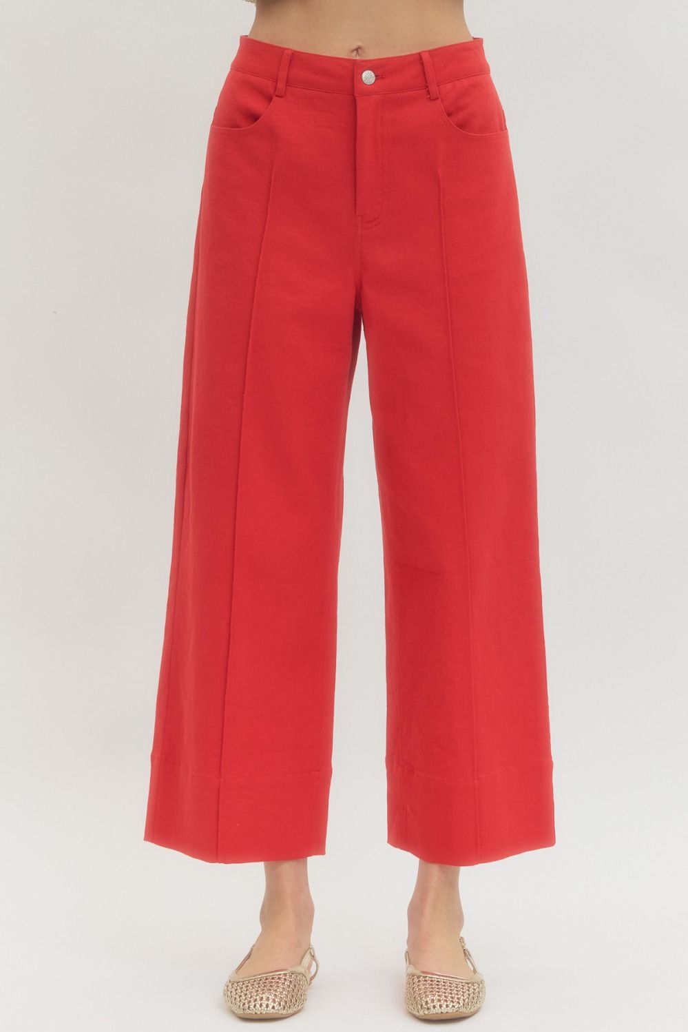 Red Wide Leg Pants