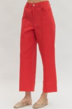 Red Wide Leg Pants