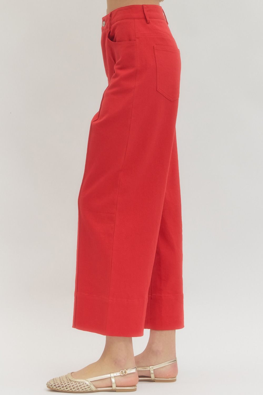 Red Wide Leg Pants