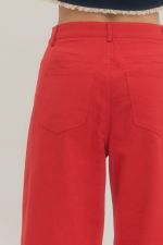 Red Wide Leg Pants