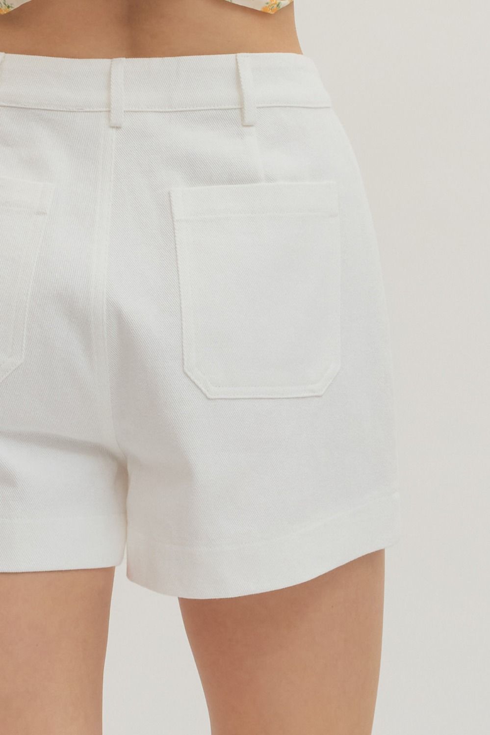High Waisted Cream Shorts