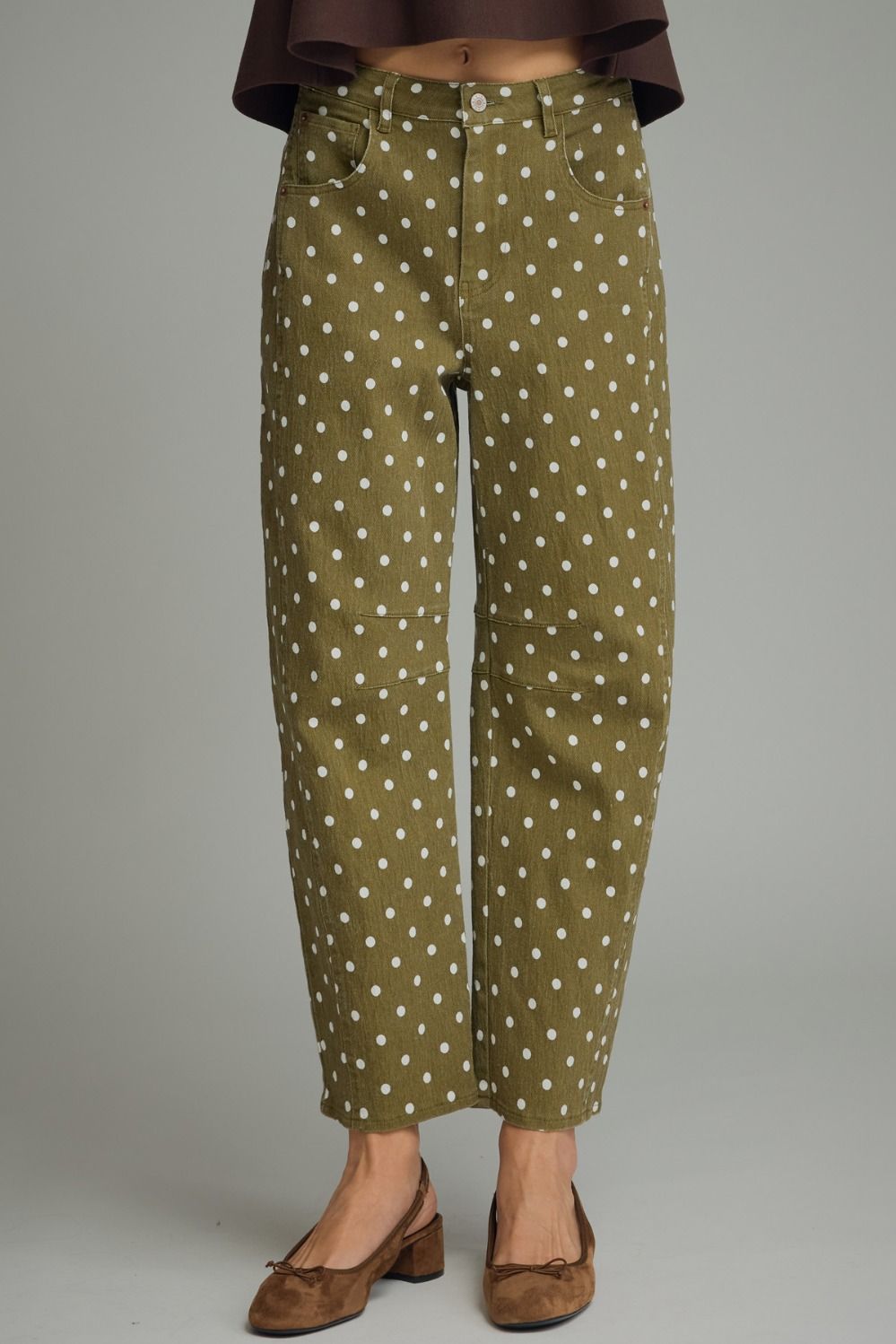 Olive Green Polka Dot Pants