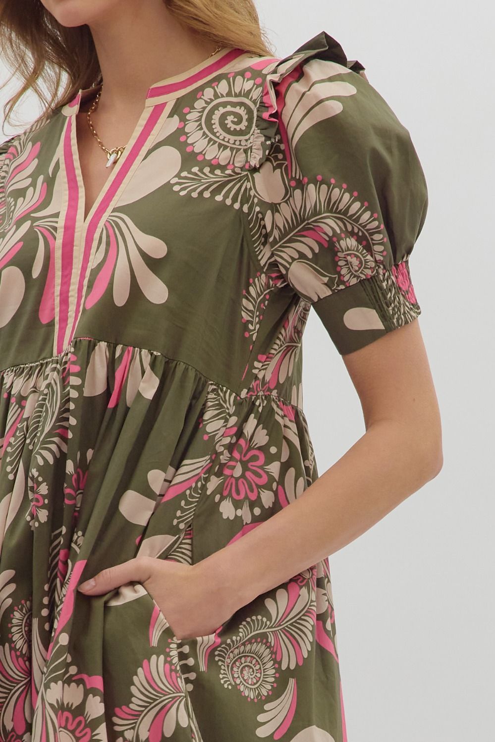 Olive and Pink Dress
