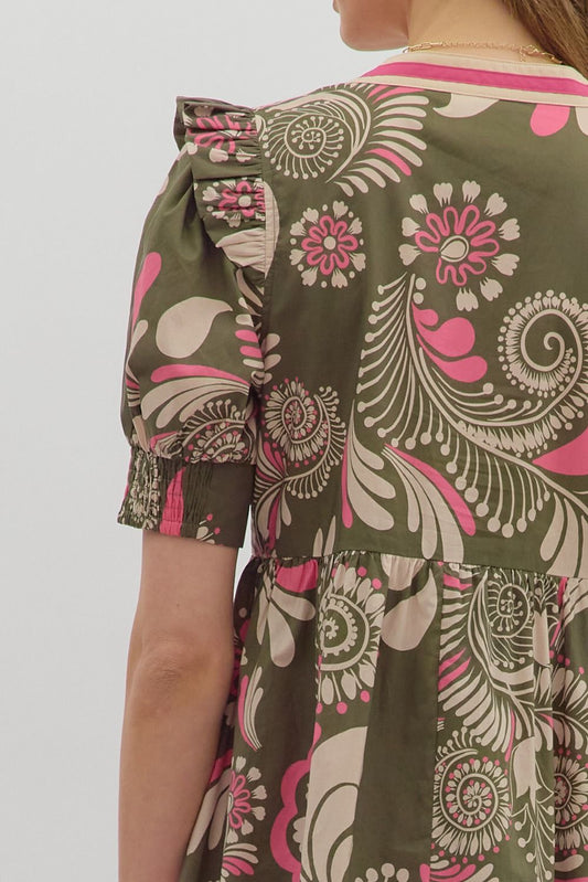 Olive and Pink Dress