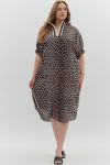 Leopard and Lace Dress - Grey