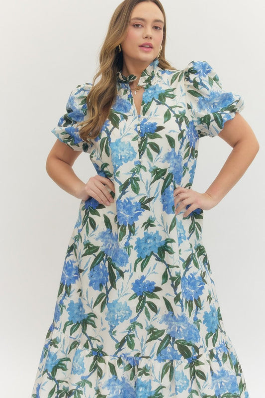 Ivory Royal Floral Dress