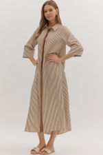 Caramel Striped Dress