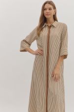 Caramel Striped Dress