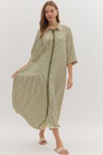 Olive Striped Dress