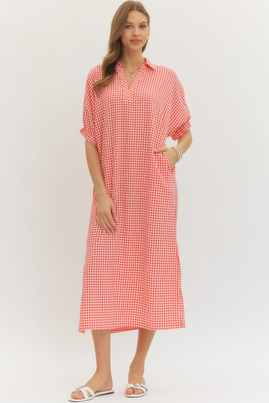 Gingham Red Dress