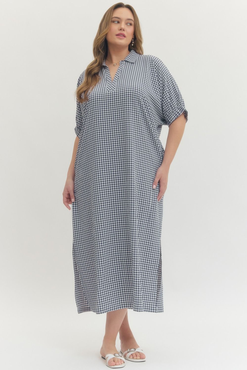 Gingham Blue Dress