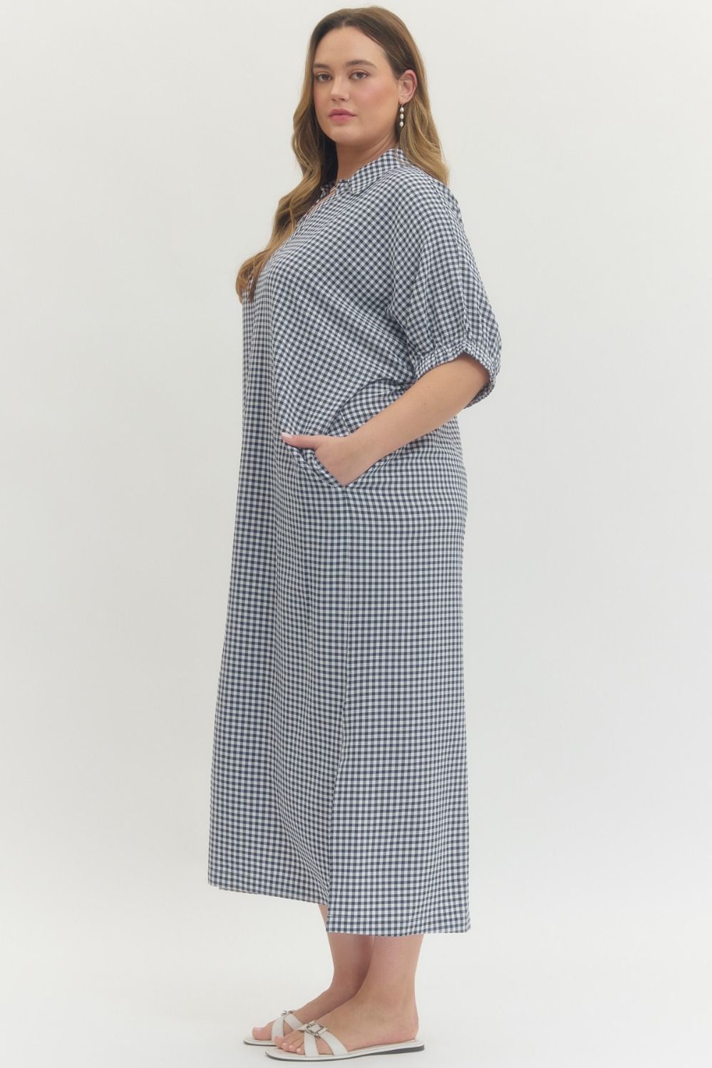 Gingham Blue Dress