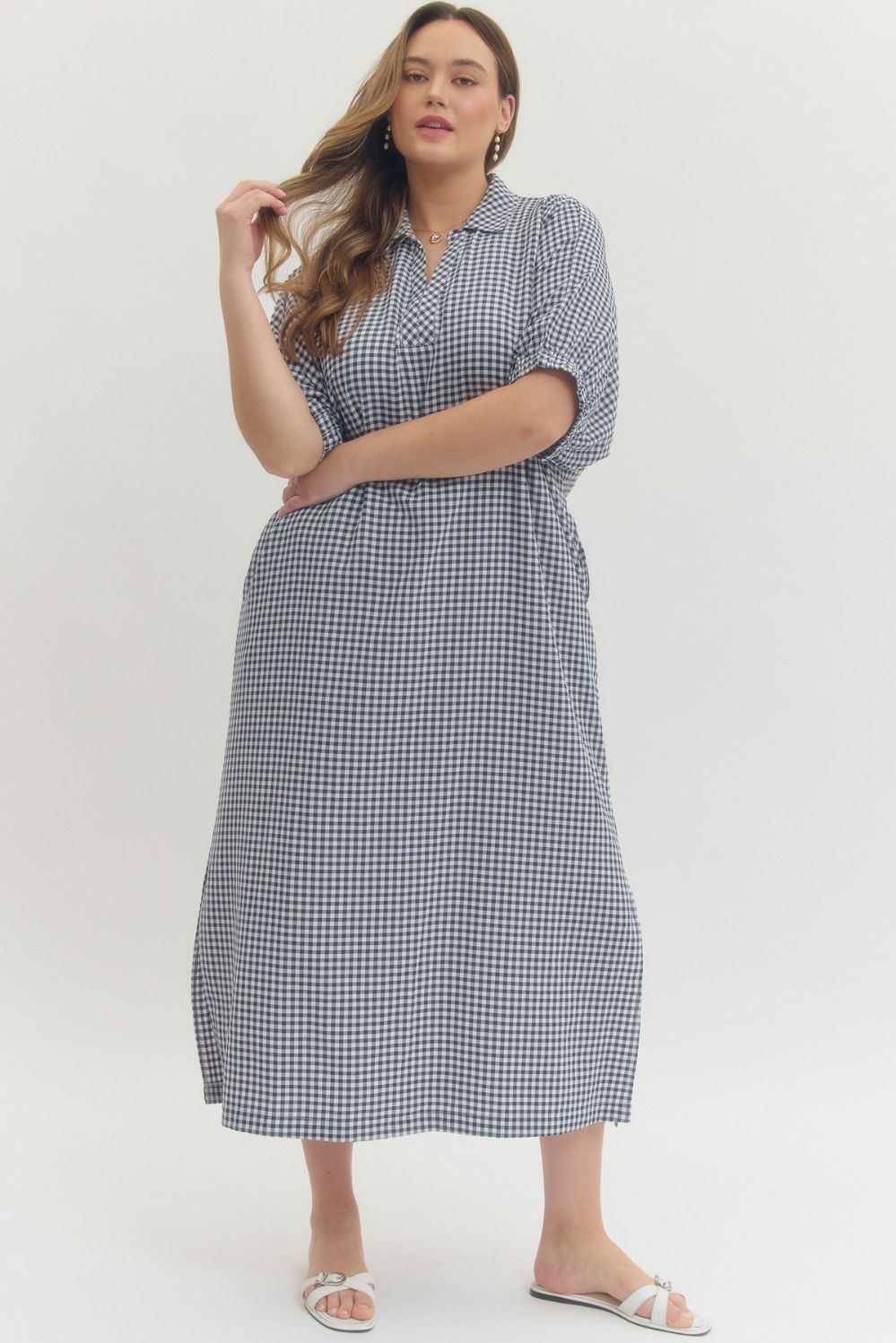 Gingham Blue Dress