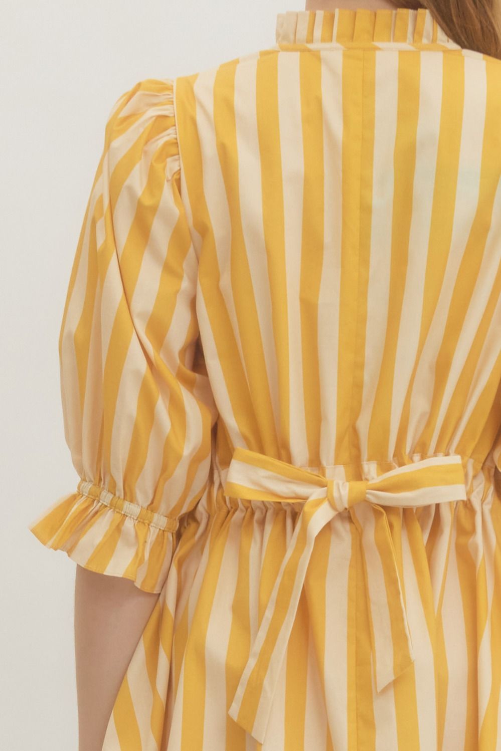 Beautiful Stripes Dress Golden Yellow