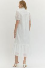 Eyelet White Midi Dress