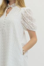 Eyelet White Midi Dress