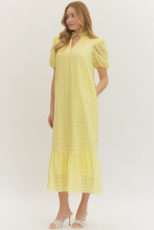 Lemony Lime Eyelet Dress