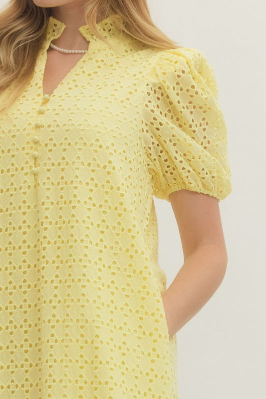 Lemony Lime Eyelet Dress