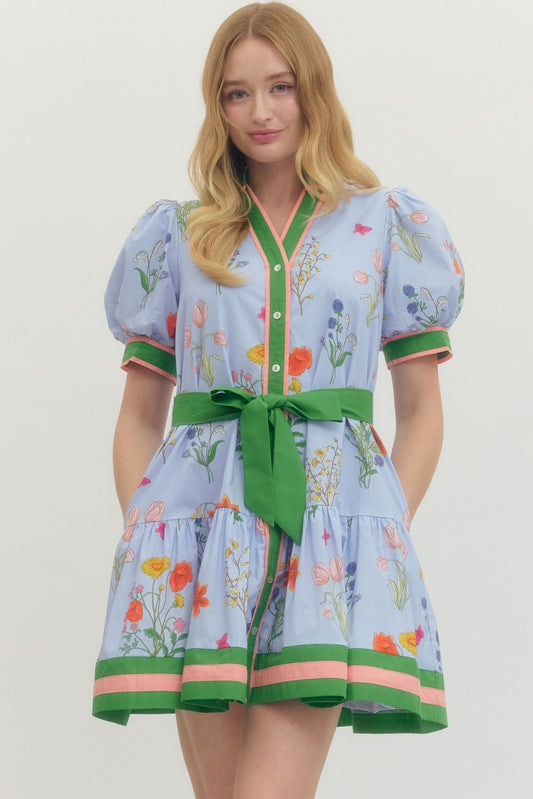 Spring and Colorful Mini Dress