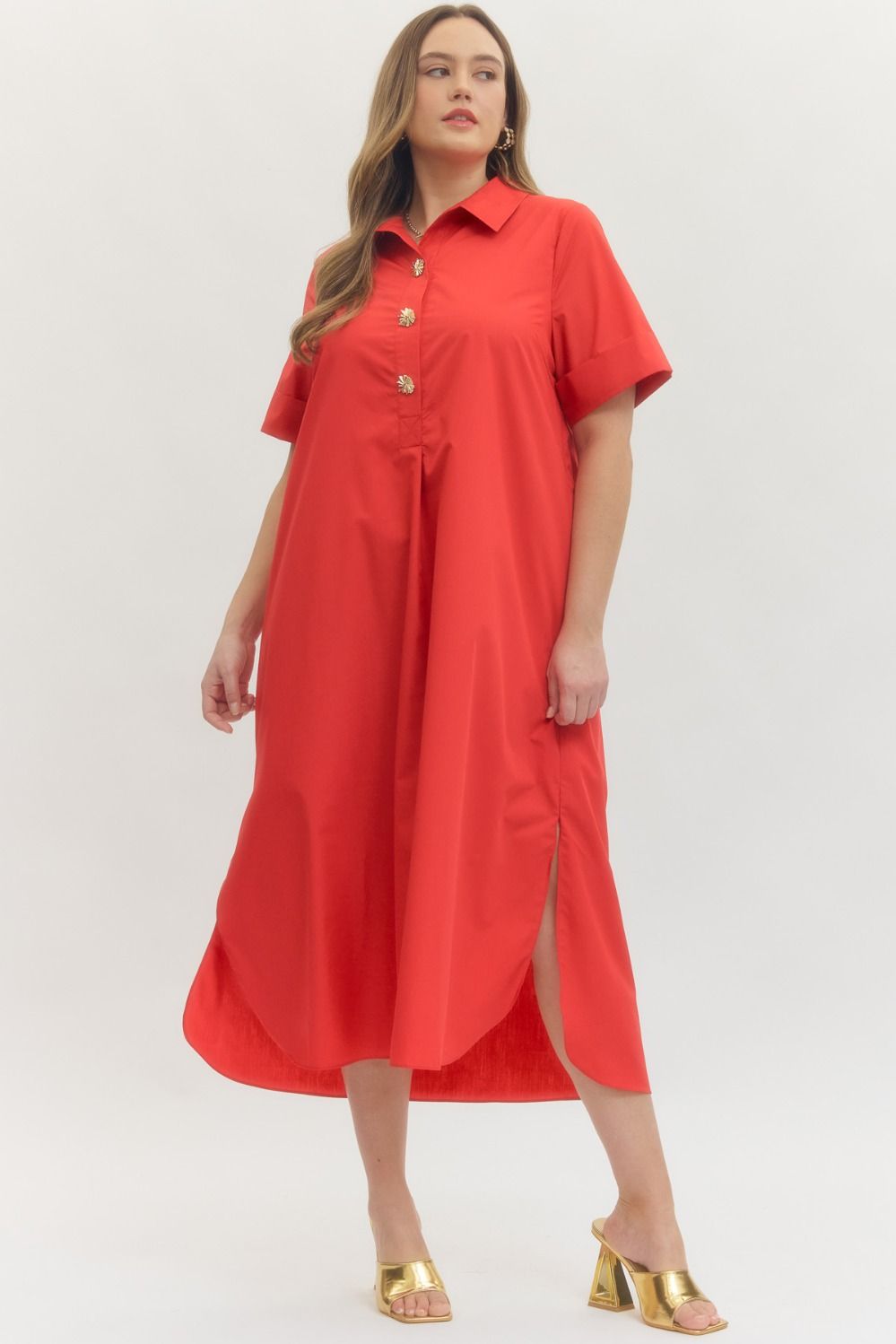 Kiss Me Red Midi Dress