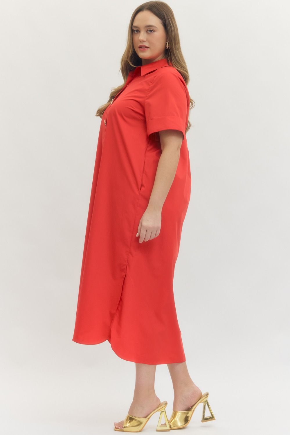 Kiss Me Red Midi Dress