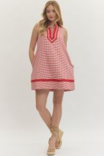 Red Gingham Sleeveless Mini