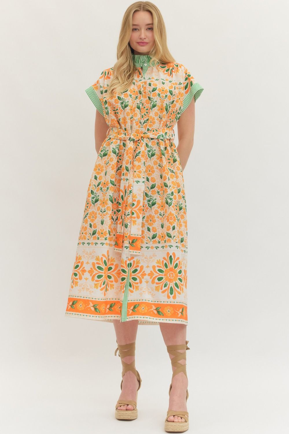 Orange Blossom Midi Dress