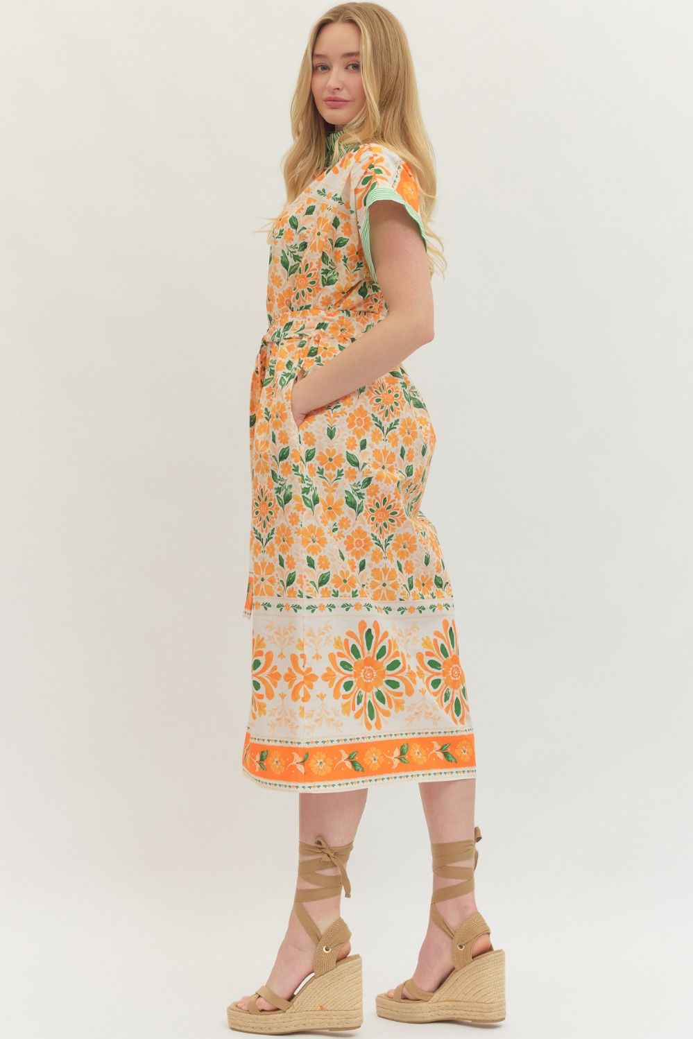 Orange Blossom Midi Dress
