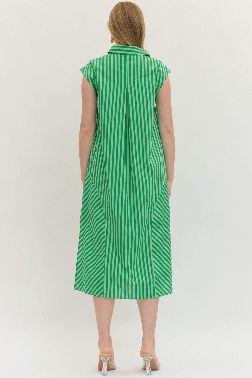 Green Stripe Midi Dress