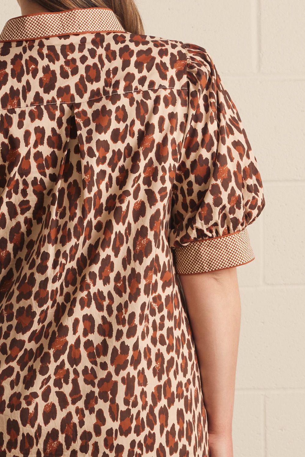 Cream Leopard Midi Dress