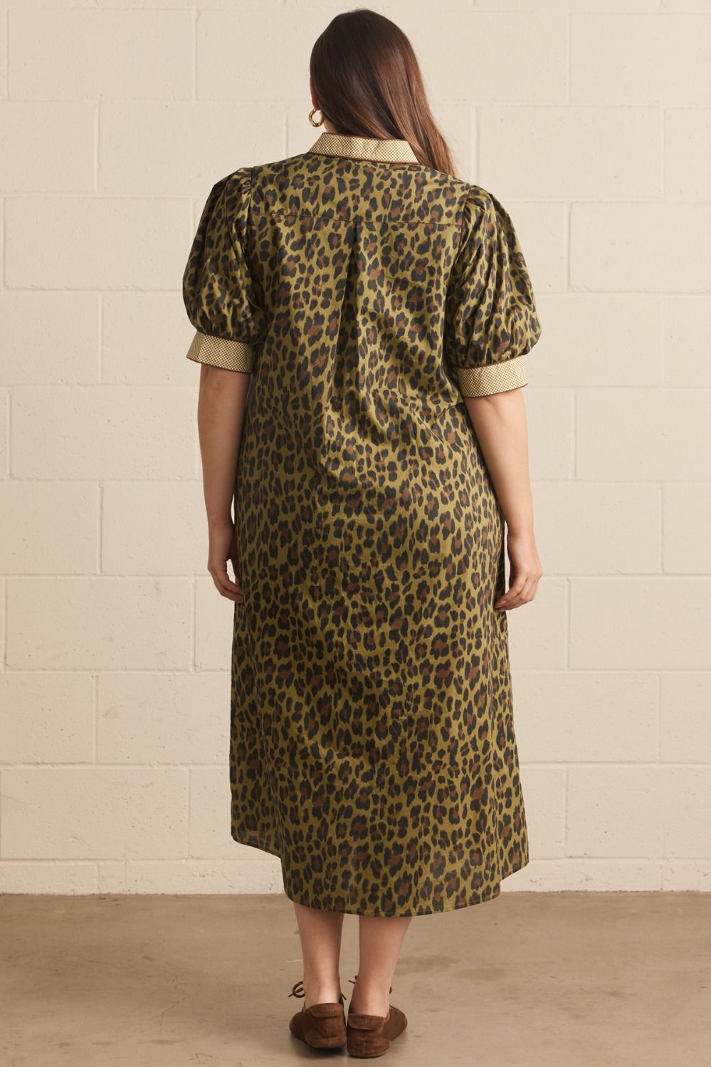 Olive Leopard Midi Dress