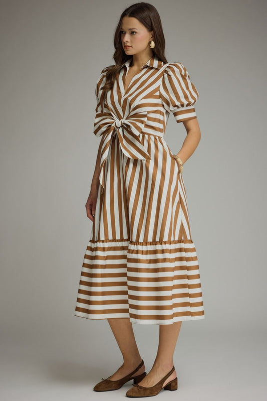 Mocha Bow Midi Dress