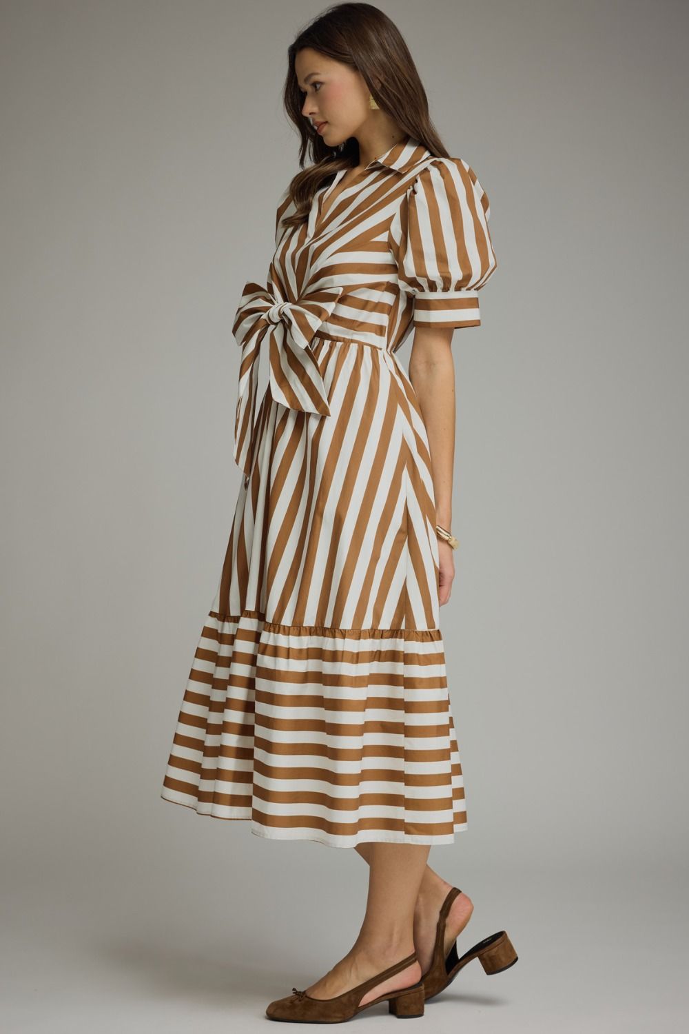Mocha Bow Midi Dress