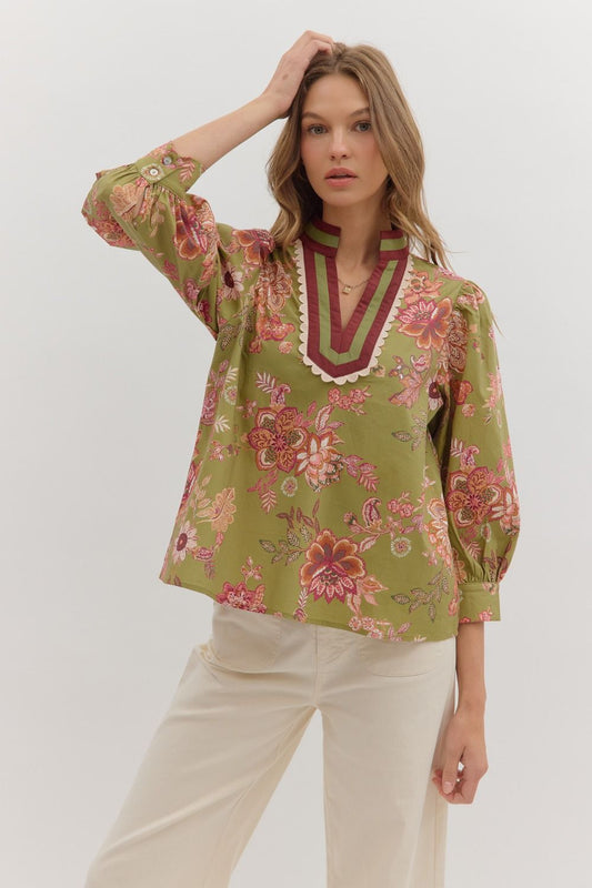 Italian Garden Print Top